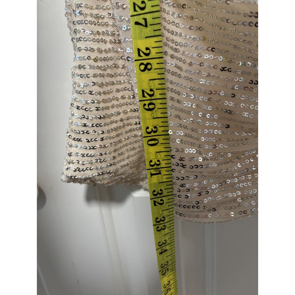 Sequin Ruched Mini Dress Size 6 Elegant Party Dress - Picture 6 of 8